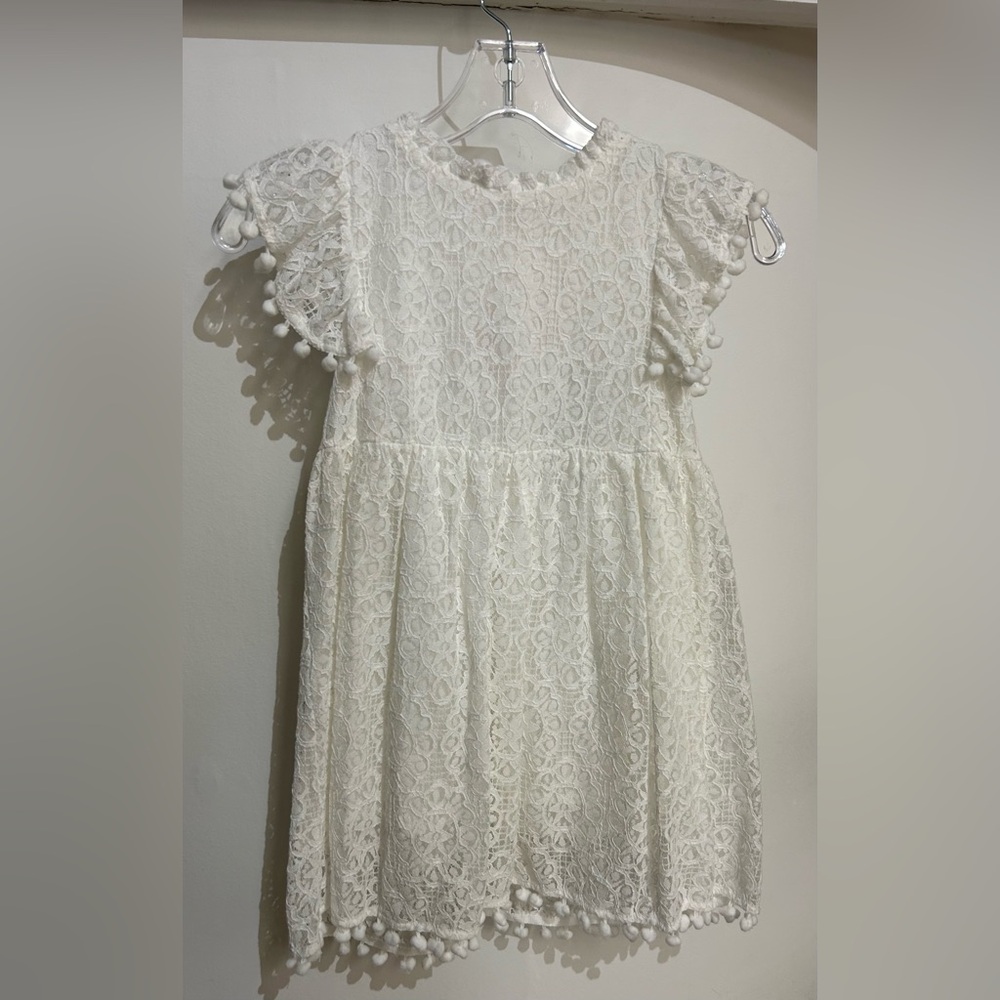 Elegant White Lace Kids Dress